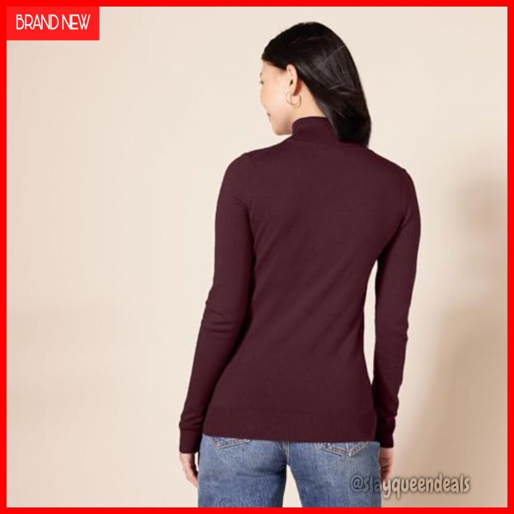 Women's Lightweight Turtleneck Sweater Classic Fit Long Sleeve Pullover - Picture 3 of 7